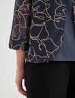 Oliver Black Double Layer Top, Outline Floral Pewter product photo View 06 S