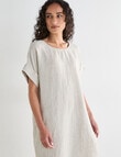 Zest Linen Turn Up Sleeve Dress, Mini Check Willow product photo View 05 S
