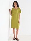 Zest Linen Turn Up Sleeve Dress, Willow product photo