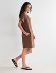 Zest Linen Turn Up Sleeve Dress, Chocolate X Dye product photo View 05 S