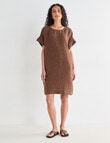 Zest Linen Turn Up Sleeve Dress, Chocolate X Dye product photo View 06 S