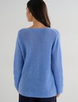 Whistle Fluffy Jumper V-Neck, Soft Blue product photo View 02 S