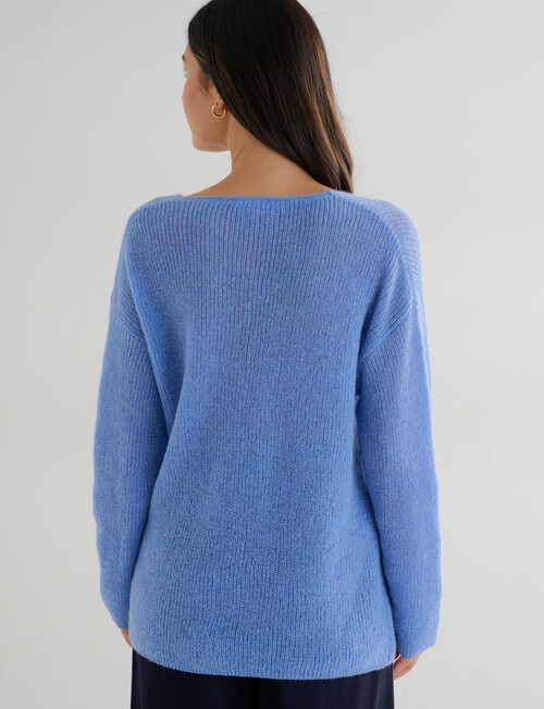 Whistle Fluffy Jumper V-Neck, Soft Blue product photo View 02 L