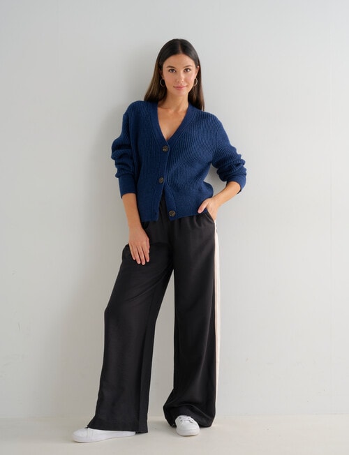 Whistle Rib Cardigan, Indigo product photo View 03 L