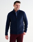 Chisel Knitwear Zip Thru Jumper, Navy Marle product photo View 04 S