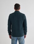 Chisel Textured 1/4 Zip Sweater, Teal Marle product photo View 02 S