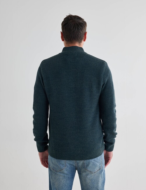 Chisel Textured 1/4 Zip Sweater, Teal Marle product photo View 02 L