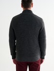 Chisel Rib 1/4 Zip Sweater, Charcoal Marle product photo View 02 S