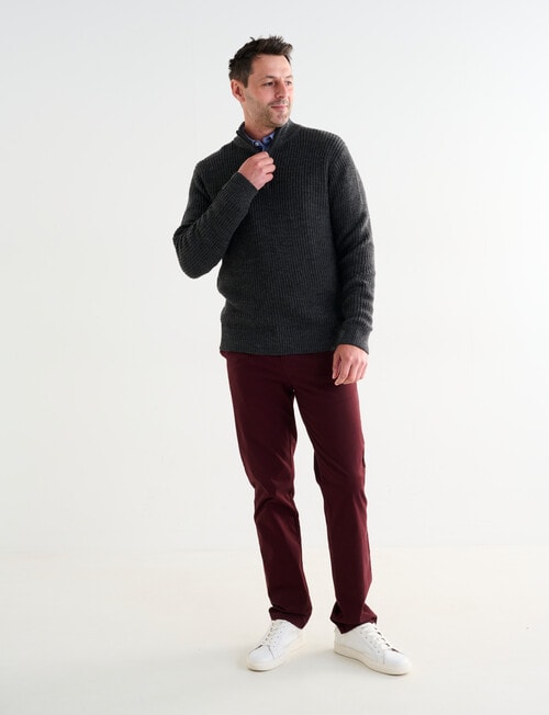 Chisel Rib 1/4 Zip Sweater, Charcoal Marle product photo View 03 L