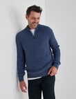 Chisel Rib 1/4 Zip Sweater, Blue Marle product photo