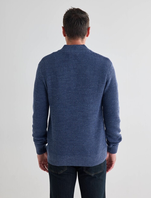 Chisel Rib 1/4 Zip Sweater, Blue Marle product photo View 02 L