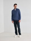 Chisel Rib 1/4 Zip Sweater, Blue Marle product photo View 03 S