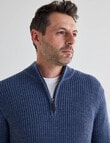 Chisel Rib 1/4 Zip Sweater, Blue Marle product photo View 04 S