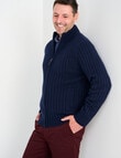 Chisel Knitwear Zip Thru Jumper, Navy Marle product photo