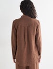 Zest Essential Linen Long Sleeve Shirt, Chocolate X Dye product photo View 02 S