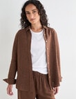 Zest Essential Linen Long Sleeve Shirt, Chocolate X Dye product photo View 07 S