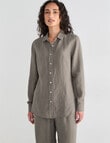 Zest Essential Linen Long Sleeve Shirt, Teak X Dye product photo View 05 S