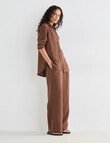 Zest Essential Linen Wide Pant, Chocolate X Dye product photo View 03 S