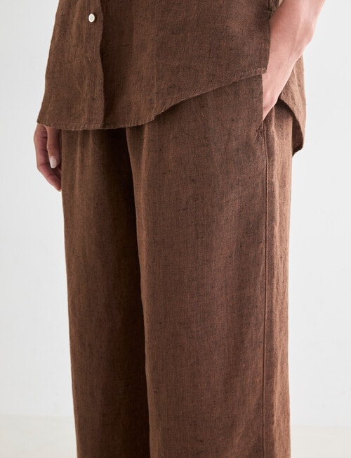 Zest Essential Linen Wide Pant, Chocolate X Dye product photo View 04 L