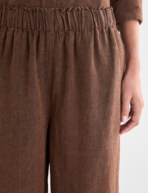 Zest Essential Linen Wide Pant, Chocolate X Dye product photo View 06 L