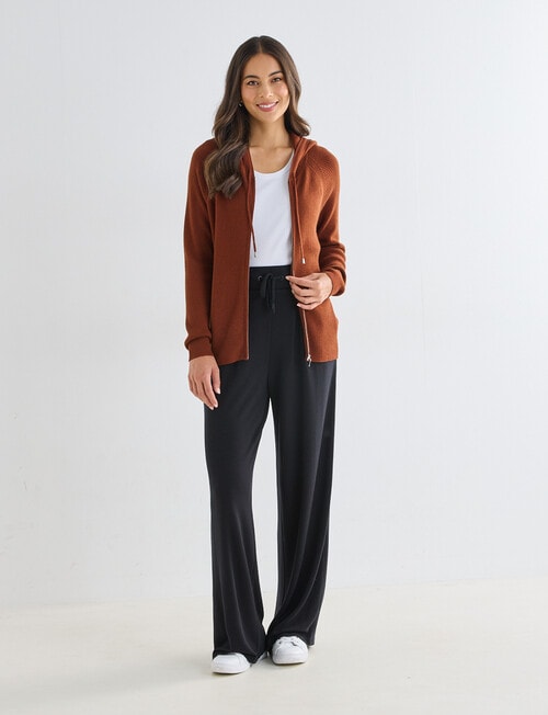 North South Merino Wide Leg Pant, Black product photo View 03 L