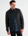 Chisel Knitwear Zip Thru Jumper, Charcoal Marle product photo View 05 S