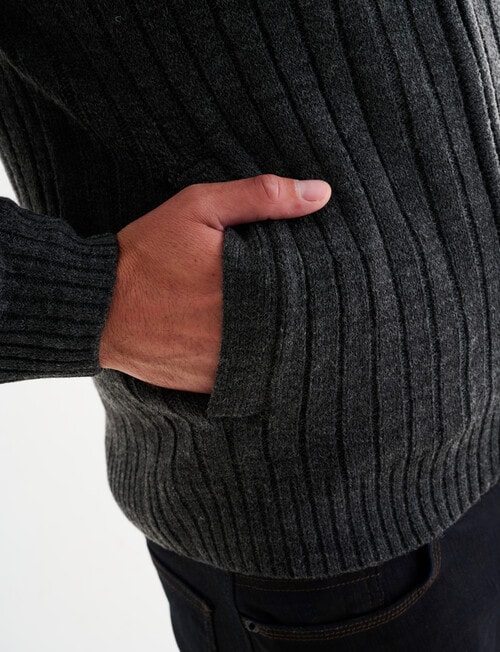 Chisel Knitwear Zip Thru Jumper, Charcoal Marle product photo View 06 L