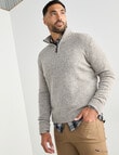 Kauri Trail Dylan Sweater 1/4 Zip, Natural Marle product photo
