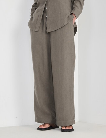 Zest Essential Linen Wide Pant, Teak X Dye product photo