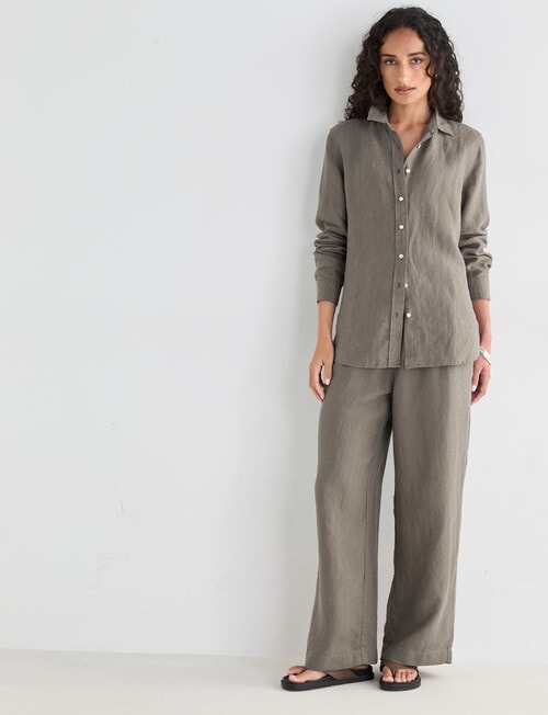 Zest Essential Linen Wide Pant, Teak X Dye product photo View 07 L
