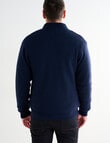 Chisel Knitwear Marle Sherpa Lined Zip Thru Jumper, Navy Marle product photo View 02 S