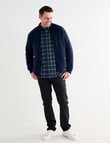 Chisel Knitwear Marle Sherpa Lined Zip Thru Jumper, Navy Marle product photo View 03 S