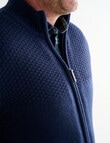 Chisel Knitwear Marle Sherpa Lined Zip Thru Jumper, Navy Marle product photo View 06 S