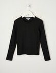Switch Emma Long Sleeve Rib Tee, Black product photo