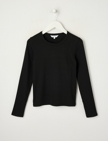 Switch Emma Long Sleeve Rib Tee, Black product photo
