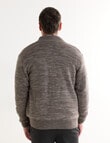 Chisel Sherpa Lined Zip Through Knitwear Jumper, Fawn Marle product photo View 02 S