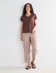 Zest Essential Linen V-Neck Tee, Chocolate product photo View 03 S
