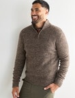 Kauri Trail Dylan Sweater 1/4 Zip, Brown Marle product photo
