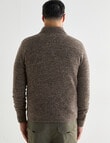 Kauri Trail Dylan Sweater 1/4 Zip, Brown Marle product photo View 02 S