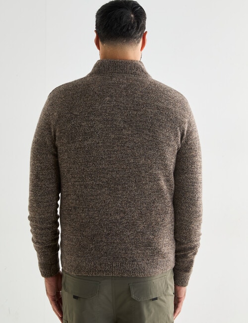 Kauri Trail Dylan Sweater 1/4 Zip, Brown Marle product photo View 02 L