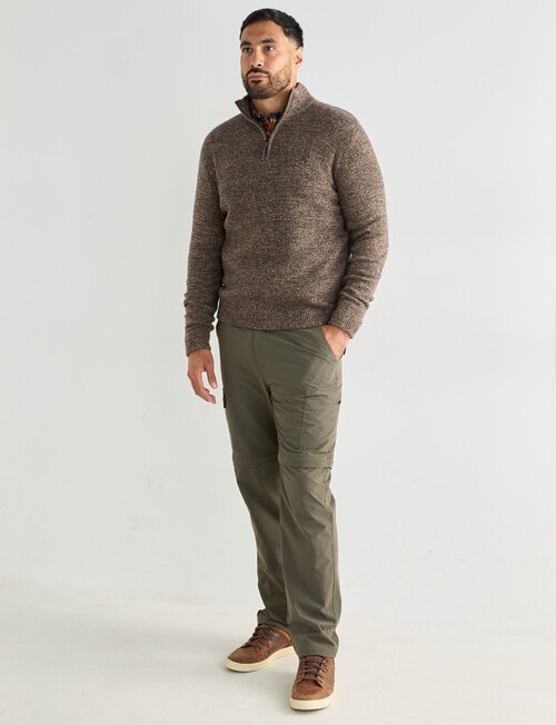 Kauri Trail Dylan Sweater 1/4 Zip, Brown Marle product photo View 03 L