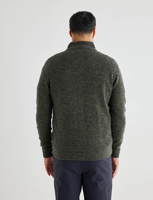 Kauri Trail Dylan 1/4 Zip Sweater, Khaki Marle product photo View 02 L