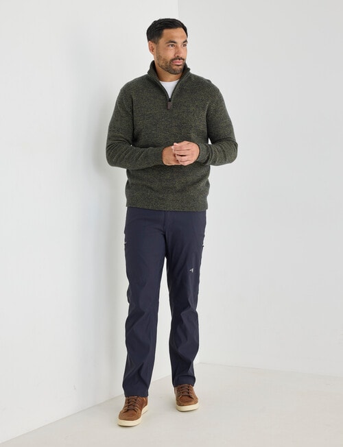 Kauri Trail Dylan 1/4 Zip Sweater, Khaki Marle product photo View 03 L