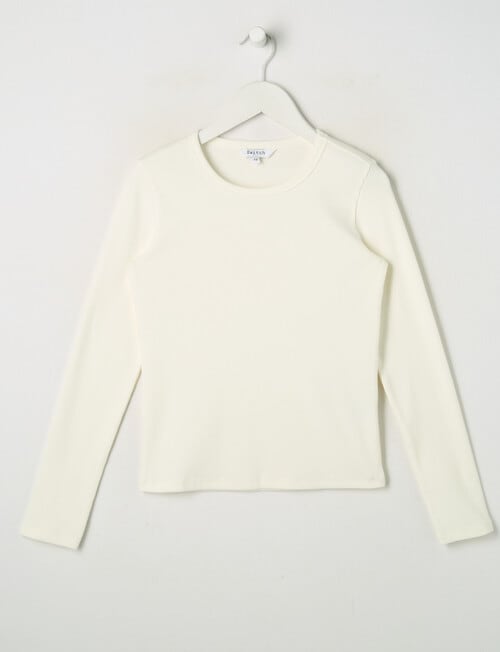 Switch Emma Long Sleeve Rib Tee, Vanilla product photo