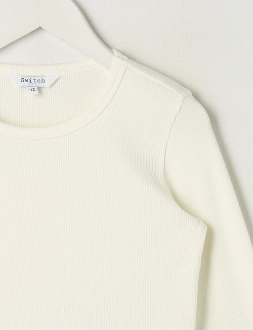 Switch Emma Long Sleeve Rib Tee, Vanilla product photo View 02 L