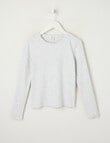 Switch Emma Long Sleeve Rib Tee, Silver Marle product photo
