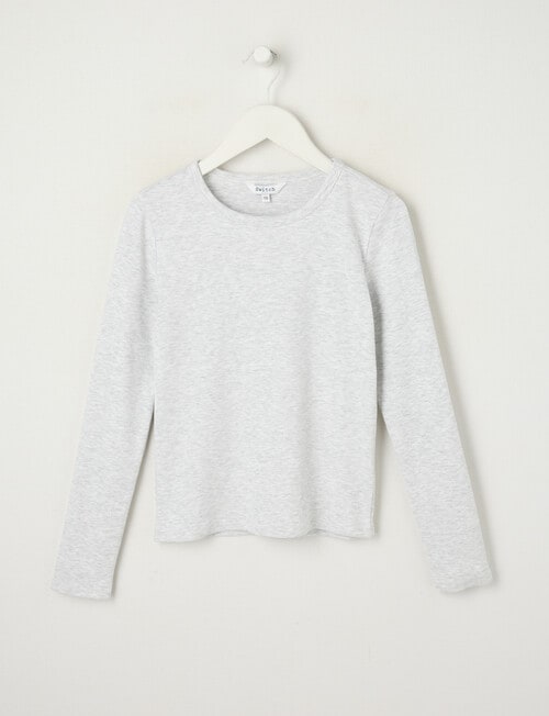 Switch Emma Long Sleeve Rib Tee, Silver Marle product photo