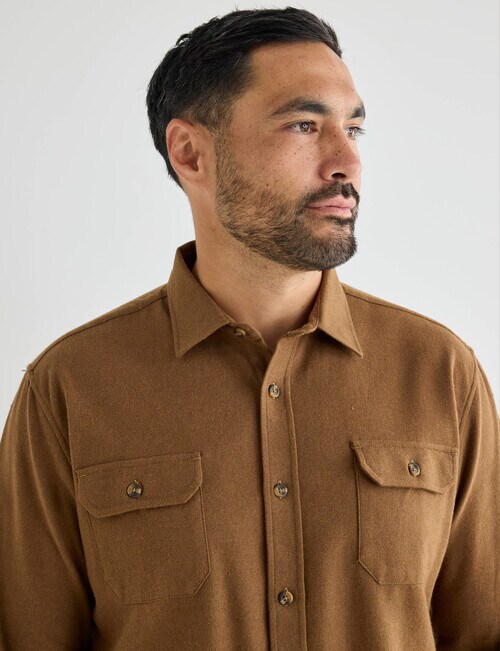 Kauri Trail Glen Long Sleeve Shirt, Tan product photo View 05 L