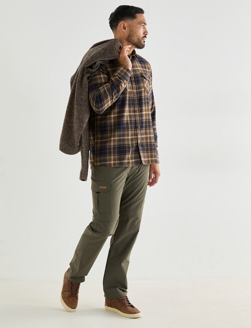 Kauri Trail Angus Long Sleeve Shirt, Brown product photo View 03 L