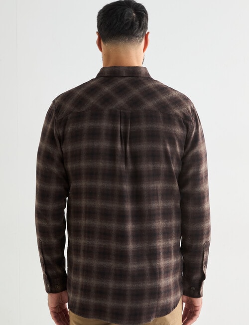 Kauri Trail Tilt Long Sleeve Shirt, Dark Brown product photo View 02 L